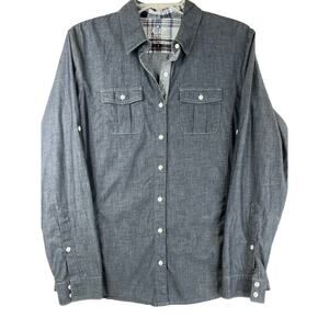 Kuhl Kiley women's button up shirt with vented side panels, gray, size L, EUC